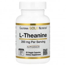 Аминокислота California Gold Nutrition L-Theanine 200 mg, 60 вегакапсул