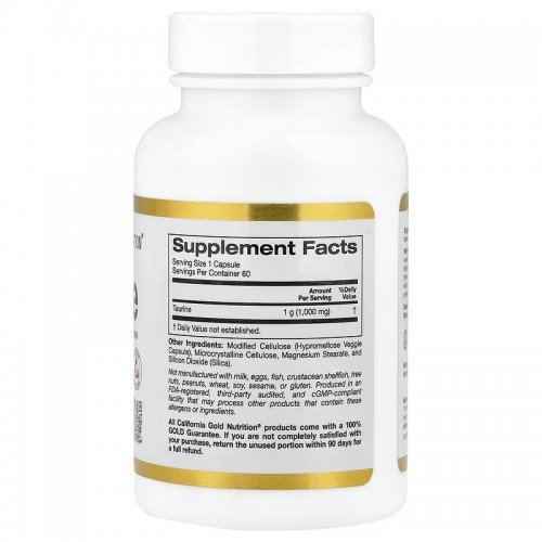 California Gold Nutrition L-Taurine 1000 mg, 60 вегакапсул CN17139 California Gold Nutrition California Gold Nutrition L-Taurine 1000 mg, 60 вегакапсул CN17139 California Gold Nutrition