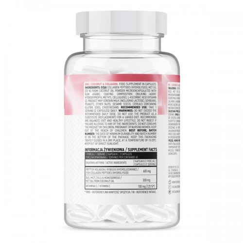 Морський колаген, кокосова олія і вітамін С OstroVit Coconut & Collagen, 90 капсул CN14356 Ostrovit Морський колаген, кокосова олія і вітамін С OstroVit Coconut & Collagen, 90 капсул CN14356 Ostrovit