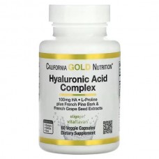 California Gold Nutrition Hyaluronic Acid Complex, 60 вегакапсул California Gold Nutrition Hyaluronic Acid Complex, 60 вегакапсул