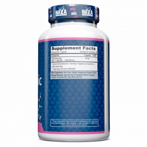 Haya Labs Hyaluronic Acid 40 mg, 30 капсул CN10260 Haya Labs Hyaluronic Acid 40 mg, 30 капсул CN10260