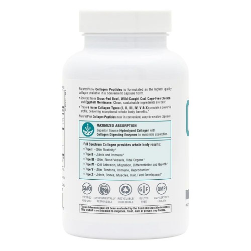 Natures Plus Collagen Peptides, 120 капсул CN13515 Natures Plus Collagen Peptides, 120 капсул CN13515