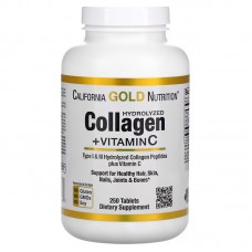 Препарат для суставов и связок California Gold Nutrition Hydrolyzed Collagen + Vitamin C, 250 таблеток Препарат для суставов и связок California Gold Nutrition Hydrolyzed Collagen + Vitamin C, 250 таблеток