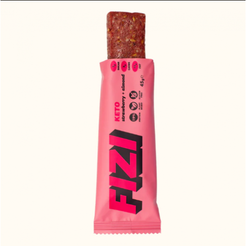 KETO Protein Bar - 10x45g Strawberry + Almond 2022-10-2478 FIZI KETO Protein Bar - 10x45g Strawberry + Almond 2022-10-2478 FIZI