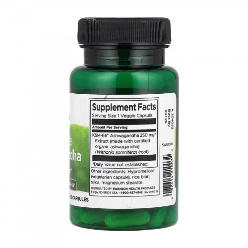 Ultimate Ashwagandha 250 mg - 60veg caps 100-36-2149892-20 Swanson Ultimate Ashwagandha 250 mg - 60veg caps 100-36-2149892-20 Swanson