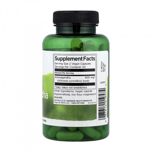 Ashwagandha 450mg - 100caps 100-93-4411784-20 Swanson Ashwagandha 450mg - 100caps 100-93-4411784-20 Swanson