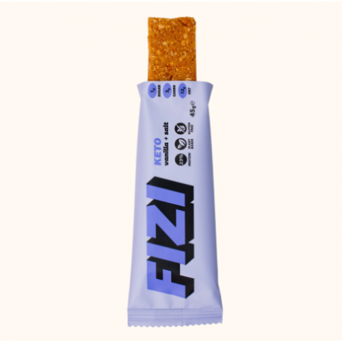 KETO Protein Bar - 10x45g Vanilla + Salt 2022-10-2479 FIZI KETO Protein Bar - 10x45g Vanilla + Salt 2022-10-2479 FIZI