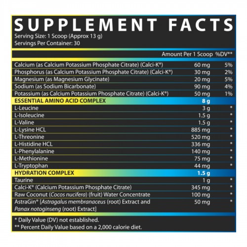 EAA Hydration - 30srv Blueberry Lemonade 2022-09-9950 Nutrex EAA Hydration - 30srv Blueberry Lemonade 2022-09-9950 Nutrex