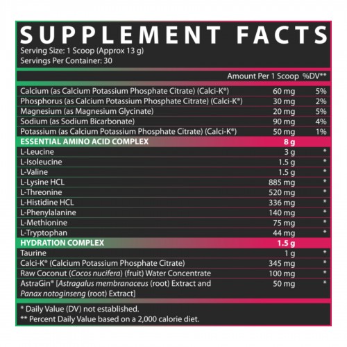 EAA Hydration - 30srv Apple Pear 100-63-1554638-20 Nutrex EAA Hydration - 30srv Apple Pear 100-63-1554638-20 Nutrex