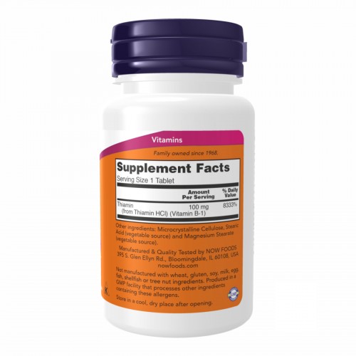 B-1 100mg - 100 tabs 2022-09-1198 Now Foods B-1 100mg - 100 tabs 2022-09-1198 Now Foods