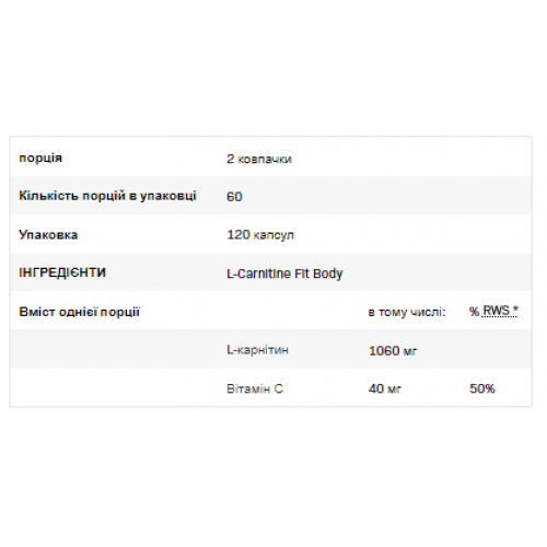 L-Carnitine Fit Body - 120caps 100-25-7660182-20 AllNutrition L-Carnitine Fit Body - 120caps 100-25-7660182-20 AllNutrition