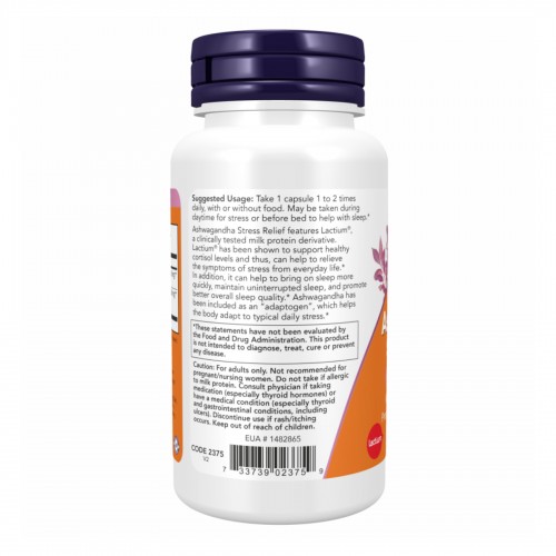Ashwagandha Stress Relief - 60 vcaps 2022-10-1651 Now Foods Ashwagandha Stress Relief - 60 vcaps 2022-10-1651 Now Foods