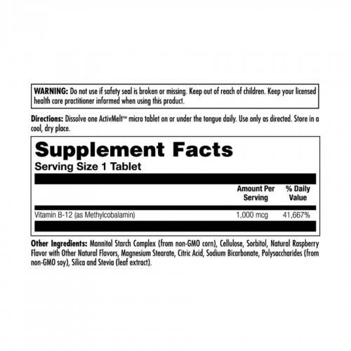 B-12 Methylcobalamin 1000 mcg - 90 tabs Raspberry 2023-10-4418 KAL B-12 Methylcobalamin 1000 mcg - 90 tabs Raspberry 2023-10-4418 KAL
