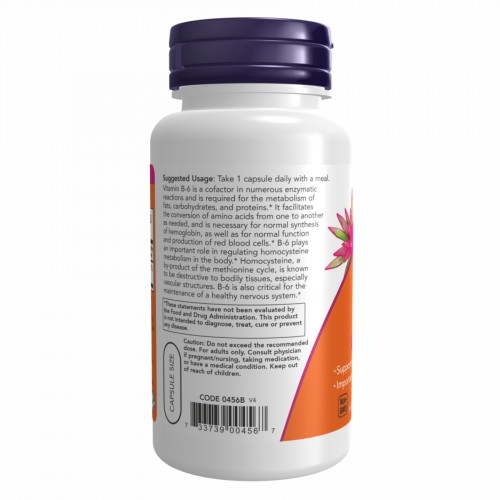 B-6 100mg - 250 vcaps 2022-10-1428 Now Foods B-6 100mg - 250 vcaps 2022-10-1428 Now Foods