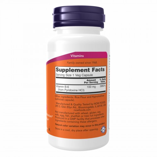 B-6 100mg - 250 vcaps 2022-10-1428 Now Foods B-6 100mg - 250 vcaps 2022-10-1428 Now Foods