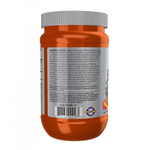 BCAA Blast Powder - 600g Tropical Punch 2023-10-4526 Now Foods BCAA Blast Powder - 600g Tropical Punch 2023-10-4526 Now Foods