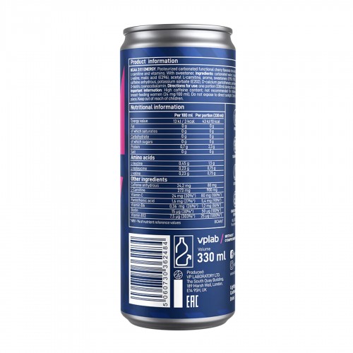 BCAA Energy 2:1:1 - 330ml Cherry 2023-10-4639 VPLab BCAA Energy 2:1:1 - 330ml Cherry 2023-10-4639 VPLab
