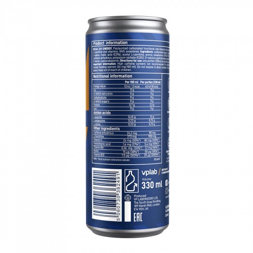 BCAA Energy 2:1:1 - 330ml Cola 2023-10-4638 VPLab BCAA Energy 2:1:1 - 330ml Cola 2023-10-4638 VPLab