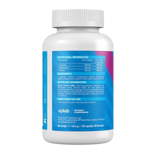 BCAA Ultra Pure - 120 caps 2023-10-5722 VPLab BCAA Ultra Pure - 120 caps 2023-10-5722 VPLab