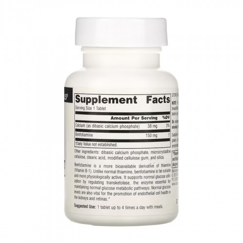 Benfotiamine 150mg - 60 tabs 2023-10-5293 Source Naturals Benfotiamine 150mg - 60 tabs 2023-10-5293 Source Naturals