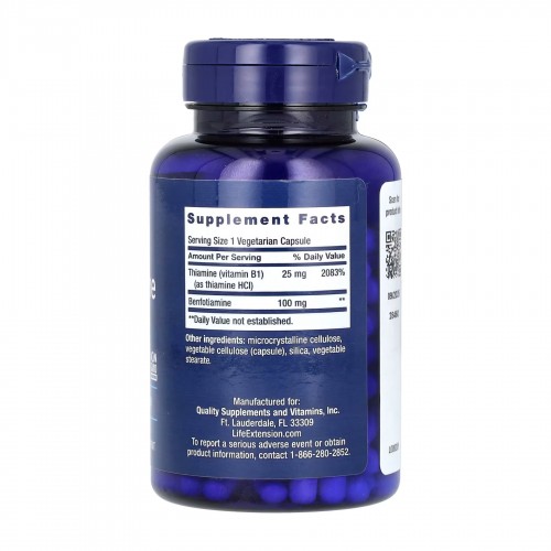 Benfotiamine with Thiamine 100 mg - 120 vcaps 2022-10-1882 Life Extension Benfotiamine with Thiamine 100 mg - 120 vcaps 2022-10-1882 Life Extension