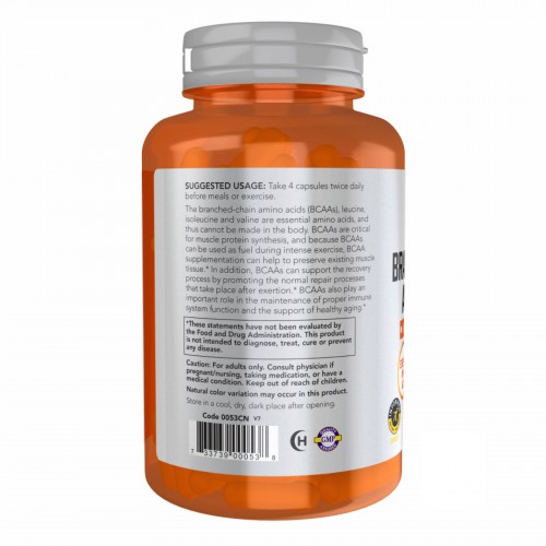 Branched-Chain Amino Acids - 240 vcaps 2022-10-1331 Now Foods Branched-Chain Amino Acids - 240 vcaps 2022-10-1331 Now Foods
