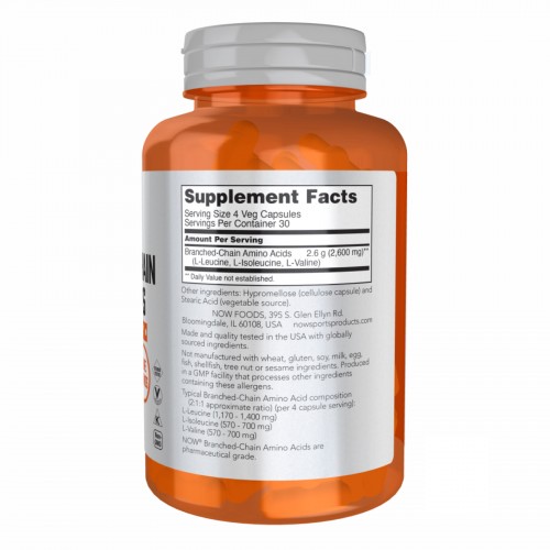 Branched-Chain Amino Acids - 240 vcaps 2022-10-1331 Now Foods Branched-Chain Amino Acids - 240 vcaps 2022-10-1331 Now Foods