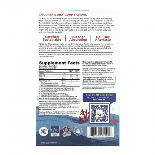 Children's DHA - 30 Gummies 2023-10-5938 Nordic Naturals Children's DHA - 30 Gummies 2023-10-5938 Nordic Naturals