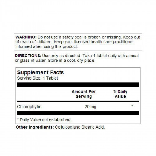 Chlorophyll 20mg - 100 tabs 2023-10-3159 KAL Chlorophyll 20mg - 100 tabs 2023-10-3159 KAL