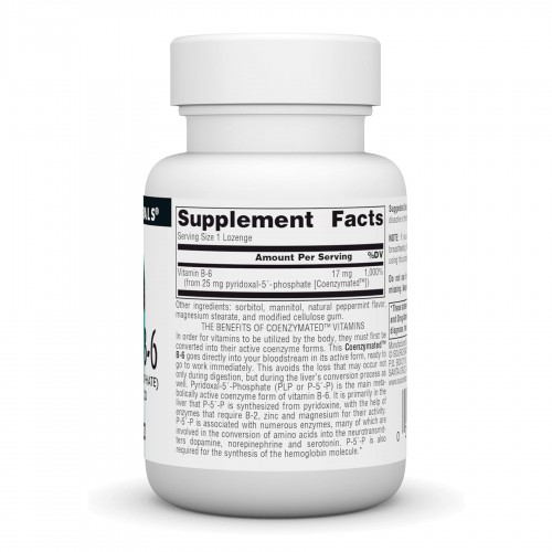 Coenzymated™ Vitamin B-6 25 mg - 60 lozenges 2023-10-6159 Source Naturals Coenzymated™ Vitamin B-6 25 mg - 60 lozenges 2023-10-6159 Source Naturals