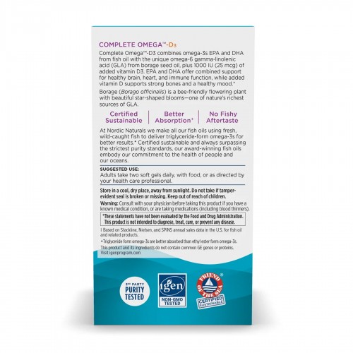 Complete Omega-D3 - 60 softgels 2023-10-5951 Nordic Naturals Complete Omega-D3 - 60 softgels 2023-10-5951 Nordic Naturals