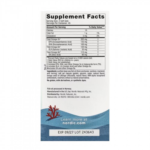 Complete Omega Junior - 90 mini softgels 2023-10-5941 Nordic Naturals Complete Omega Junior - 90 mini softgels 2023-10-5941 Nordic Naturals