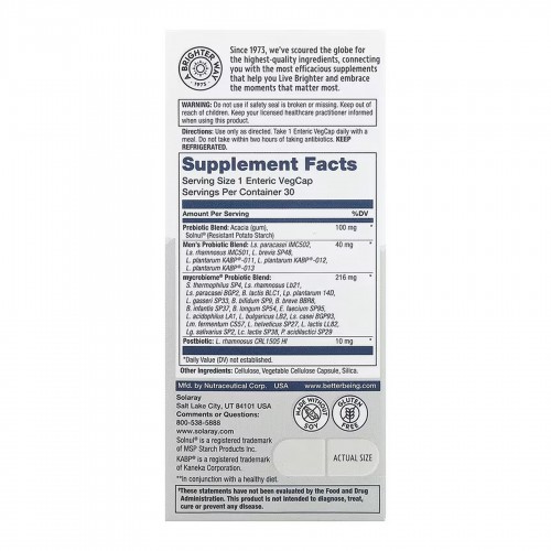 Complete Probiotic Men's - 30 vcaps 2024-11-0255 Solaray Complete Probiotic Men's - 30 vcaps 2024-11-0255 Solaray
