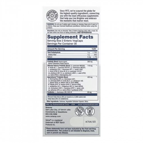 Solaray Complete Probiotic Ultimate Potency - 60 vcaps 2024-11-0257 Solaray Complete Probiotic Ultimate Potency - 60 vcaps 2024-11-0257