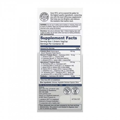 Complete Probiotic Women's - 30 vcaps 2024-11-0256 Solaray Complete Probiotic Women's - 30 vcaps 2024-11-0256 Solaray
