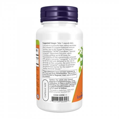 CurcuBrain™ 400mg - 50 vcaps 2023-10-4545 Now Foods CurcuBrain™ 400mg - 50 vcaps 2023-10-4545 Now Foods