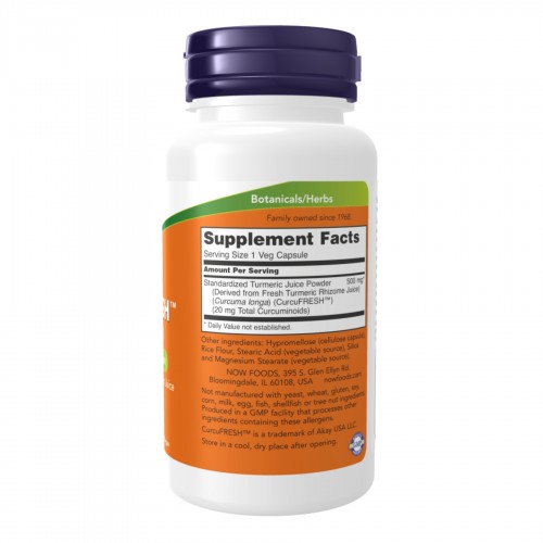 CurcuFRESH™ Curcumin 500mg - 60 vcaps 2022-10-2657 Now Foods CurcuFRESH™ Curcumin 500mg - 60 vcaps 2022-10-2657 Now Foods