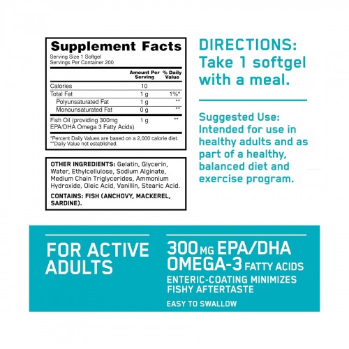 Enteric Coated Fish Oil - 100 softgels 2023-10-3968 Optimum Nutrition Enteric Coated Fish Oil - 100 softgels 2023-10-3968 Optimum Nutrition