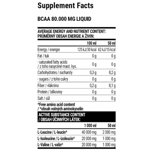 BCAA 80.000 Liquid - 1000ml Apple 100-22-9030714-20 Extrifit BCAA 80.000 Liquid - 1000ml Apple 100-22-9030714-20 Extrifit