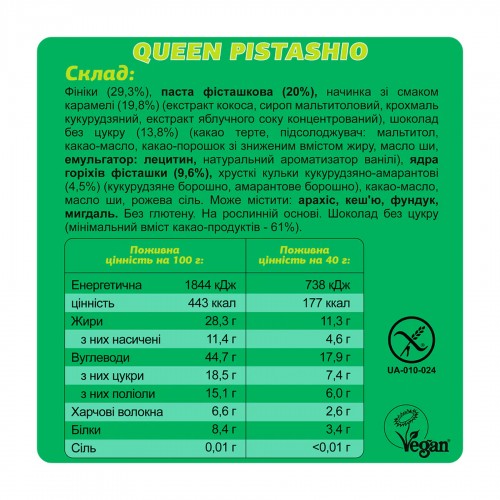 FIZI Fizi Protein Bar Guilty Pleasure - 10x45g Queen Pistachio 2023-10-5676 FIZI Fizi Protein Bar Guilty Pleasure - 10x45g Queen Pistachio 2023-10-5676