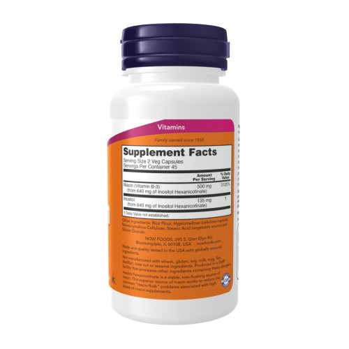 Flush-Free Niacin 250mg - 180 vcaps 2023-10-4537 Now Foods Flush-Free Niacin 250mg - 180 vcaps 2023-10-4537 Now Foods