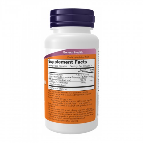 Glucosamine & MSM - 60 caps 2023-10-3796 Now Foods Glucosamine & MSM - 60 caps 2023-10-3796 Now Foods