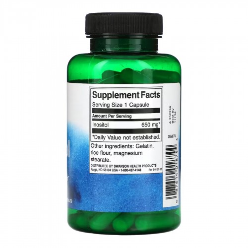 Inositol 650mg - 100 caps 2023-10-4072 Swanson Inositol 650mg - 100 caps 2023-10-4072 Swanson