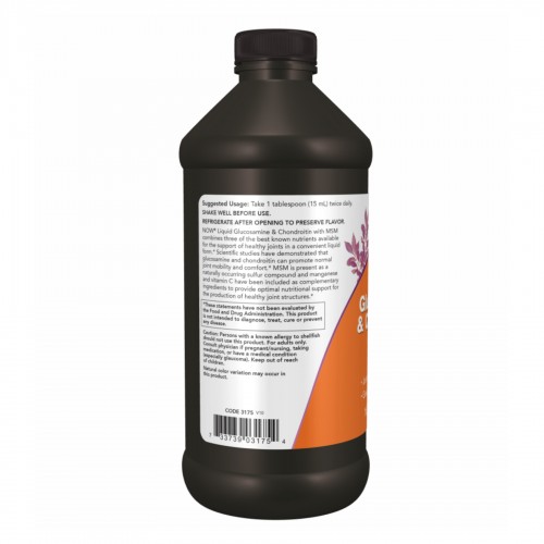 Liquid Glucosamine Chondroitin with MSM - 473ml 2022-10-1356 Now Foods Liquid Glucosamine Chondroitin with MSM - 473ml 2022-10-1356 Now Foods