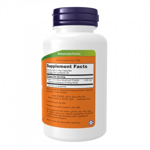Lion's Mane 500mg - 60 vcaps 2023-10-2089 Now Foods Lion's Mane 500mg - 60 vcaps 2023-10-2089 Now Foods