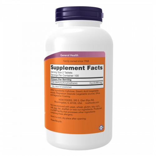 M.S.M 1500mg - 200 tabs 2022-10-1702 Now Foods M.S.M 1500mg - 200 tabs 2022-10-1702 Now Foods