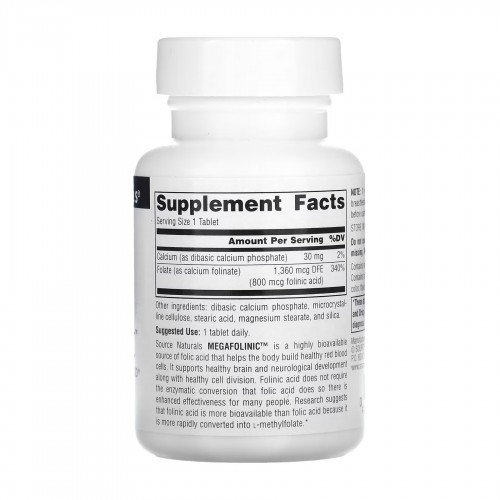 MegaFolinic™ 800mcg - 120 tabs 2023-10-2700 Source Naturals MegaFolinic™ 800mcg - 120 tabs 2023-10-2700 Source Naturals
