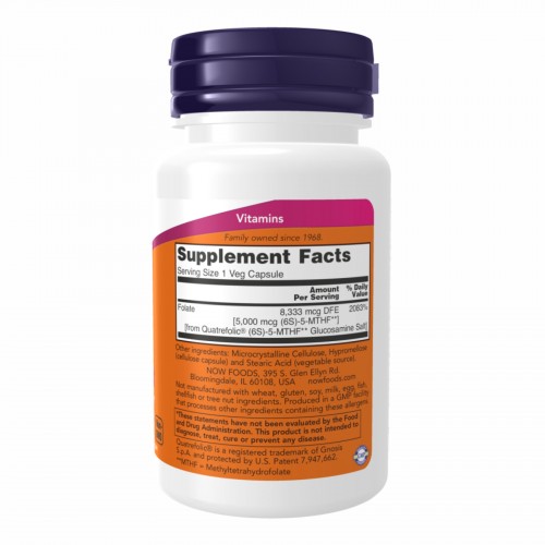 Methyl Folate 5000 mcg - 50 vcaps 2022-10-1432 Now Foods Methyl Folate 5000 mcg - 50 vcaps 2022-10-1432 Now Foods