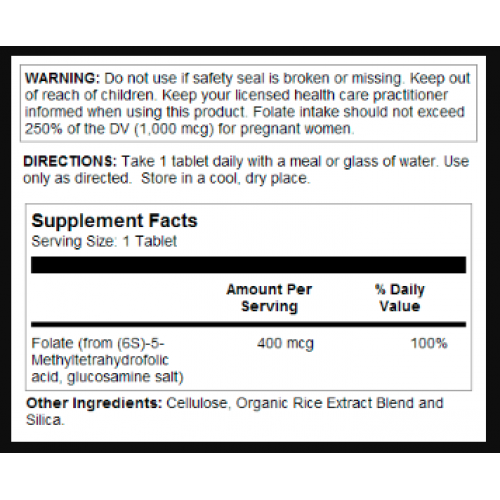 Methyl Folate 400mcg - 90 tabs 2022-10-1009 KAL Methyl Folate 400mcg - 90 tabs 2022-10-1009 KAL