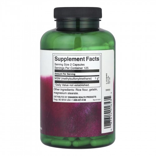 MSM 500mg - 250 caps 2023-10-4070 Swanson MSM 500mg - 250 caps 2023-10-4070 Swanson